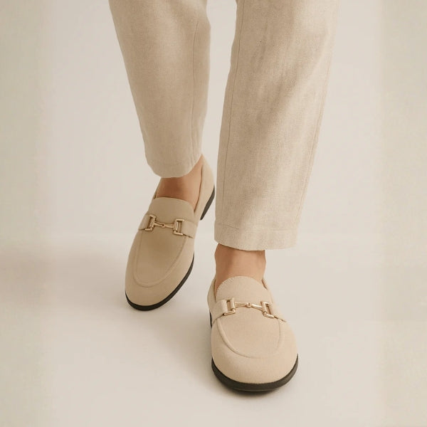 The Milano Gold-Detail Suede Loafers